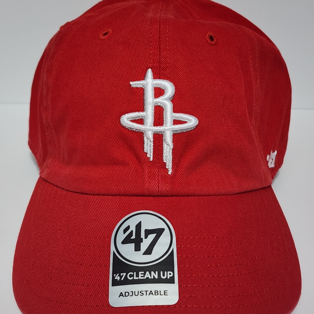 '47 Houston Rockets Clean Up Red Adjustable Strap Hat Dad Cap